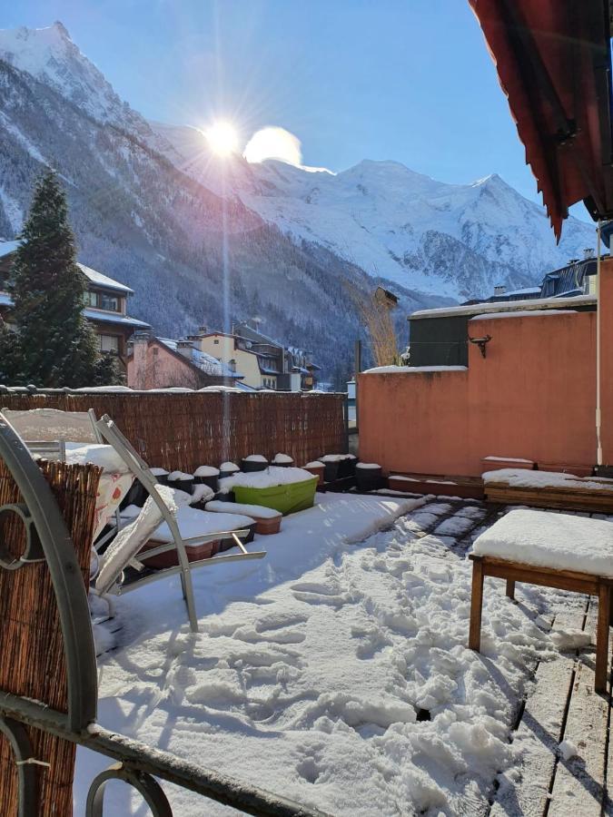 Chamonix Hyper Centre . Terrasse Vue Mont Blanc . Parking Lägenhet Exteriör bild